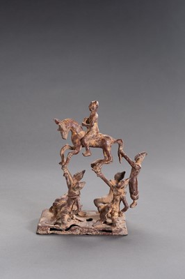 Lot 1335 - A UNUSUSAL “THE GREAT DEPARTURE OF THE BUDDHA” BRONZE