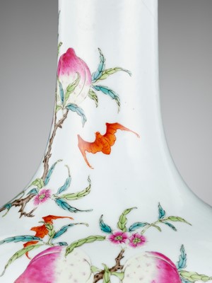 Lot 276 - AN IMPERIAL FAMILLE ROSE ‘NINE PEACHES’ BOTTLE VASE, DAOGUANG MARK AND PERIOD