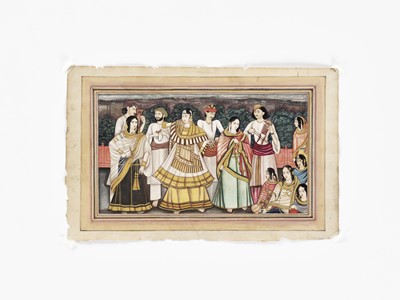 Lot 663 - A FINE INDIAN COMPANY SCHOOL PAINTING OF MUSICIANS