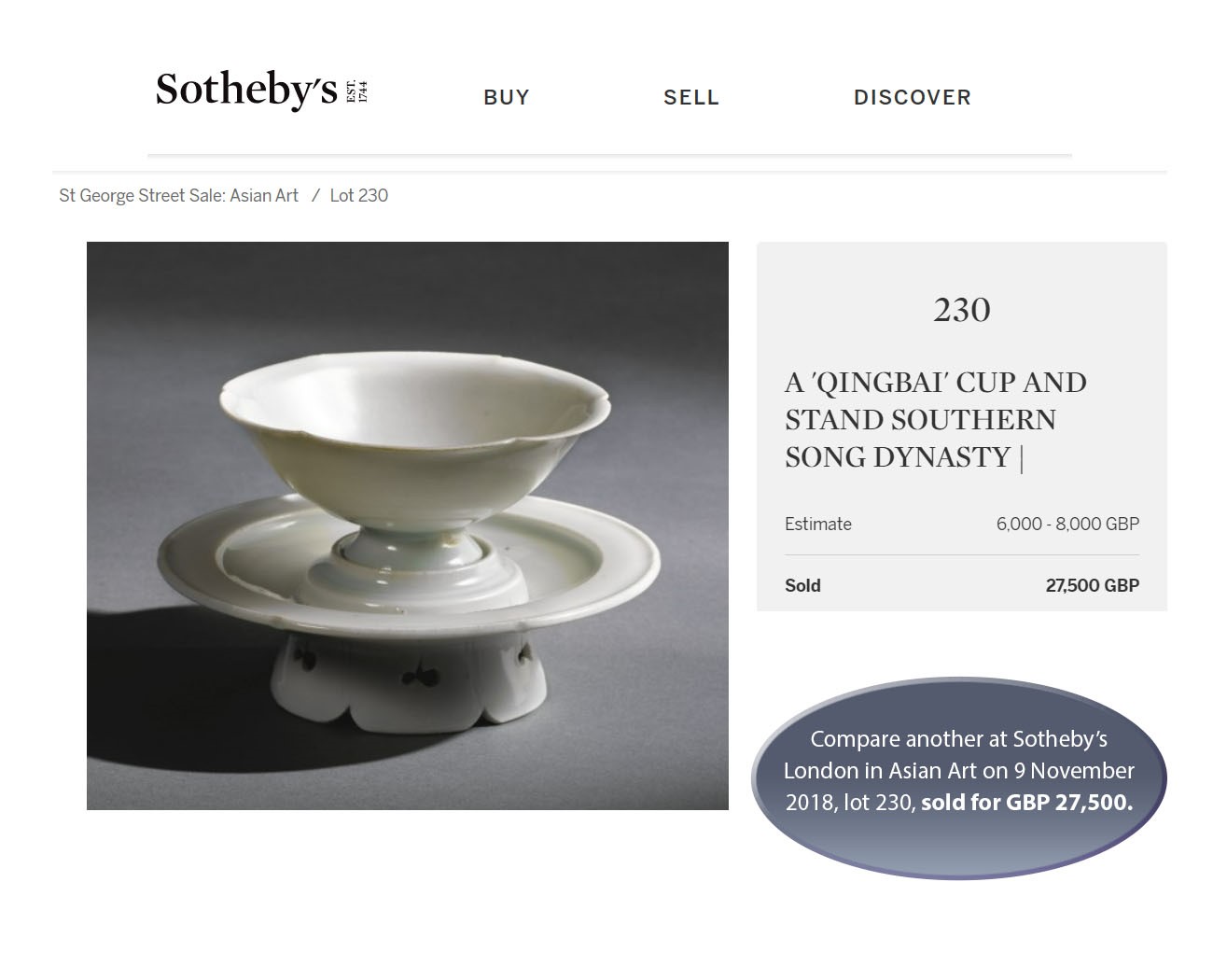 Lot 159 - A QINGBAI FLORAL-LOBED CUP AND STAND, SONG