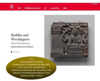 Lot 545 - A GRAY SCHIST RELIEF DEPICTING BUDDHA AND WORSHIPPERS, GANDHARA