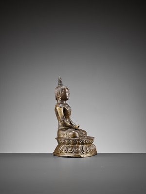 Lot 106 - A COPPER REPOUSSÉ FIGURE OF BUDDHA AMITABHA, QING DYNASTY