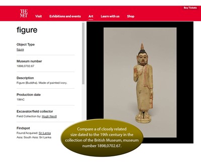 Lot 581 - A SMALL IVORY FIGURE OF BUDDHA, 18TH-19TH CENTURY