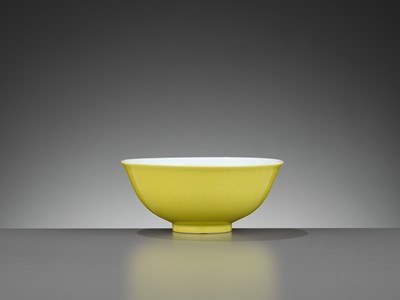 Lot 229 - A FINE YELLOW-ENAMELED BOWL, YONGZHENG MARK AND PROBABLY OF THE PERIOD