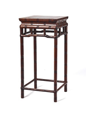 Lot 151 - A CHINESE HARDWOOD ‘BAMBOO’ HIGH TABLE, LATE QING DYNASTY