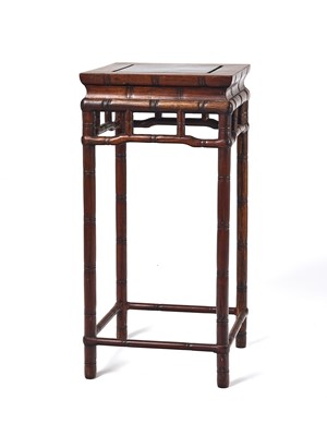 Lot 151 - A CHINESE HARDWOOD ‘BAMBOO’ HIGH TABLE, LATE QING DYNASTY