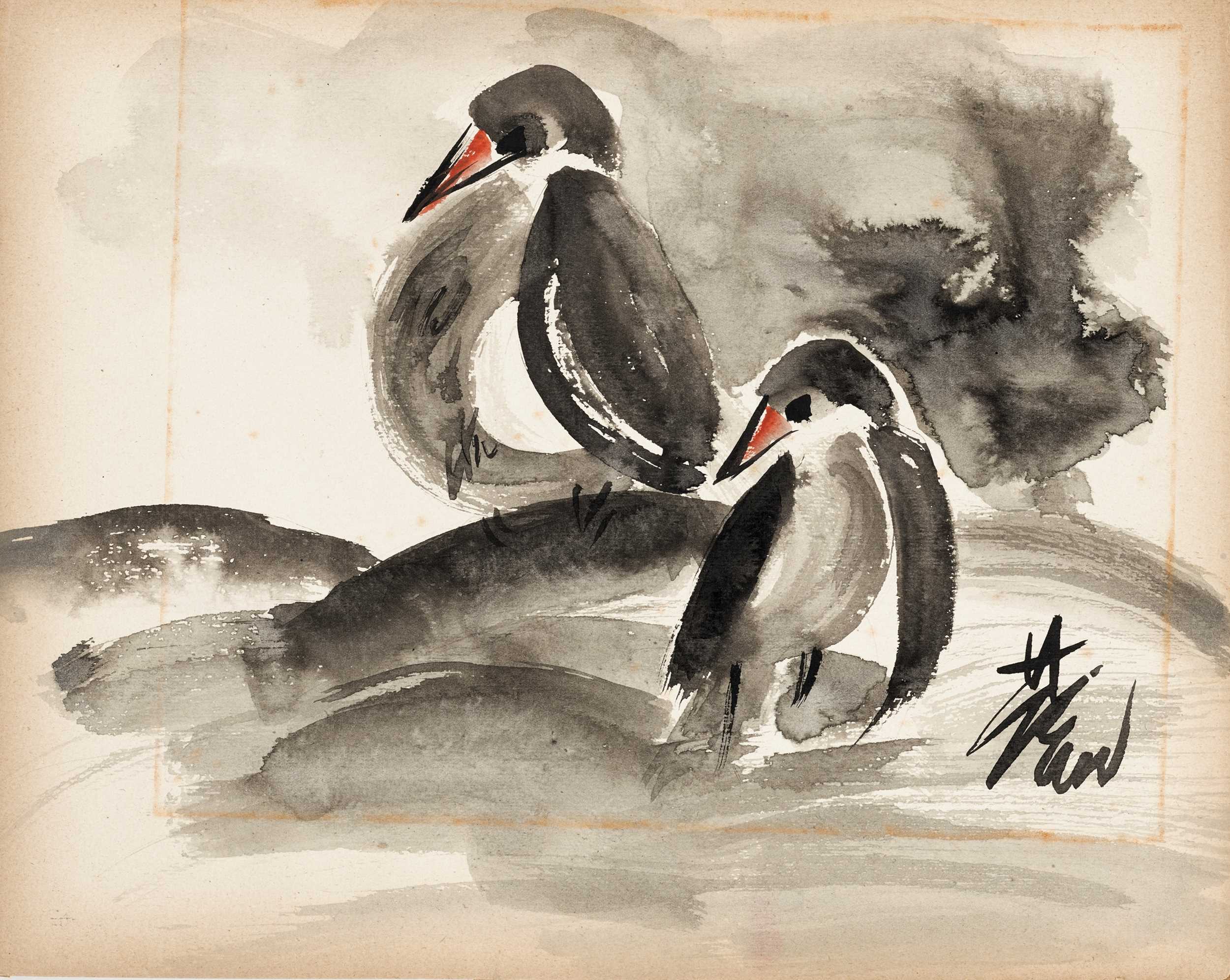 Lot 537 - ‘TWO BIRDS’, BY LIN FENGMIAN (1900-1991)