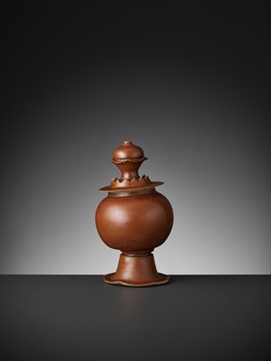 Lot 179 - A PERSIMMON-GLAZED VESSEL AND WATERDROPPER, NORTHERN SONG DYNASTY