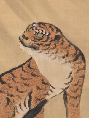 Lot 1198 - MORI TETSUZAN (1775-1841): A SCROLL PAINTING OF A TIGER