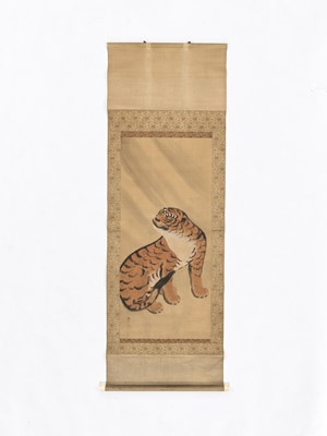 Lot 1198 - MORI TETSUZAN (1775-1841): A SCROLL PAINTING OF A TIGER