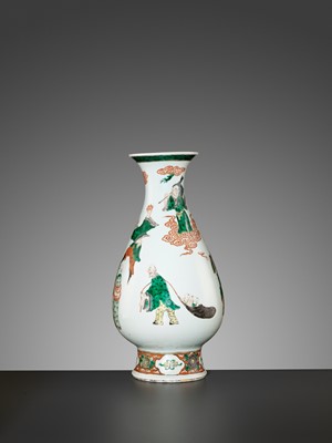 Lot 250 - A RARE AND LARGE FAMILLE VERTE ‘LUOHAN’ VASE, YUHUCHUNPING, QING DYNASTY