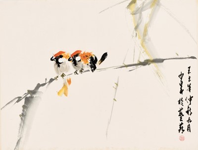 Lot 538 - ‘BIRDS ON BAMBOO’, BY ZHAO SHAO’ANG (1905-1998)
