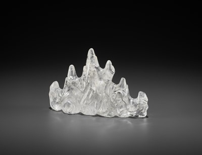 Lot 35 - A ROCK CRYSTAL ‘MOUNTAIN’ BRUSH REST, QING DYNASTY