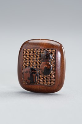Lot 385 - A GROUP OF TWO WOOD AND LACQUER NETSUKE