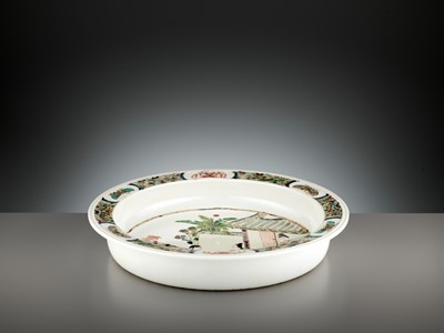 Lot 249 - A FAMILLE VERTE ‘ROMANCE OF THE WESTERN CHAMBER’ BASIN, QING DYNASTY
