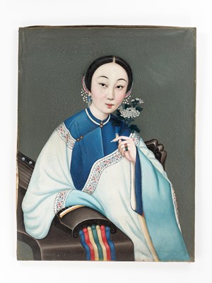 Lot 544 - ‘LADY WITH QIN’, QING DYNASTY