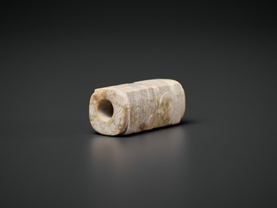 Lot 90 - A CONG-FORM ALTERED JADE BEAD, LIANGZHU CULTURE