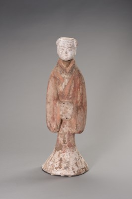 Lot 692 - A VERY LARGE POTTERY FIGURE OF A COURT LADY WITH OXFORD TEST