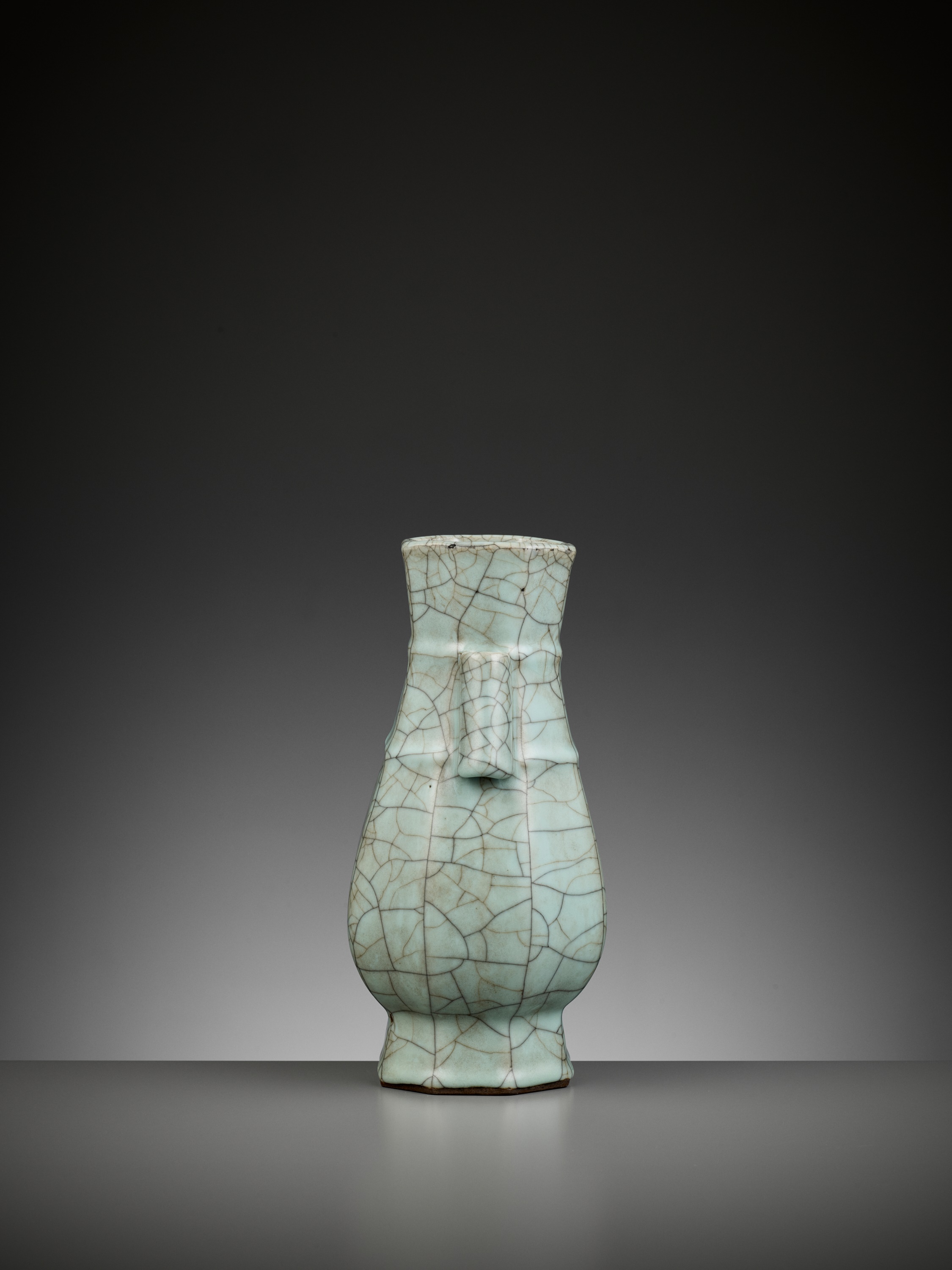 Lot 775 - A GUAN-TYPE OCTAGONAL VASE, BA FANGHU,