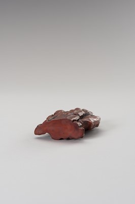 Lot 971 - A CARVED WOOD FIGURE OF A MOUNTAIN