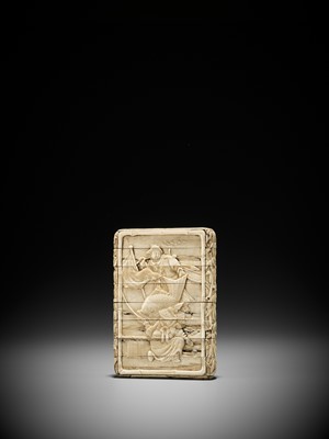 Lot 338 - SOSAI: A FINE SEVEN-CASE IVORY INRO WITH JUROJIN AND BOYS