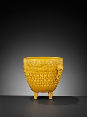 Lot 288 - A YELLOW-GLAZED ARCHAISTIC ALTAR VESSEL, XING, GUANGXU MARK AND PERIOD