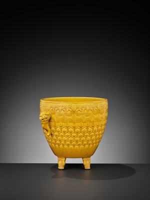 Lot 288 - A YELLOW-GLAZED ARCHAISTIC ALTAR VESSEL, XING, GUANGXU MARK AND PERIOD