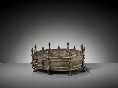 Lot 909 - AN OCTAGONAL BRASS BRAZIER, 17TH-18TH CENTURY