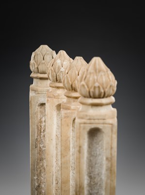 Lot 268 - A GROUP OF FOUR MARBLE BALUSTRADE COLUMNS, INDIA, 17TH-18TH CENTURY