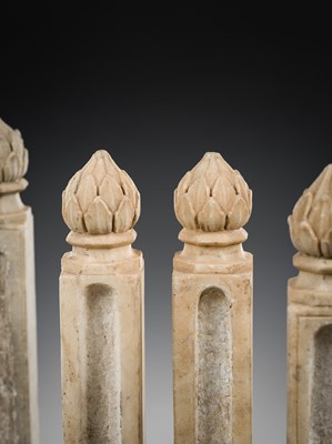 Lot 268 - A GROUP OF FOUR MARBLE BALUSTRADE COLUMNS, INDIA, 17TH-18TH CENTURY