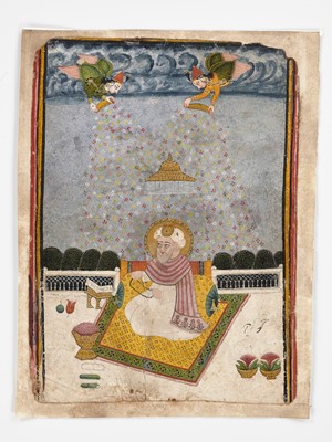 Lot 1293 - A DECCAN MINIATURE PAINTING OF A PROPHET