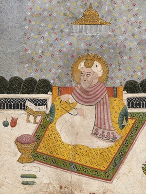 Lot 1293 - A DECCAN MINIATURE PAINTING OF A PROPHET