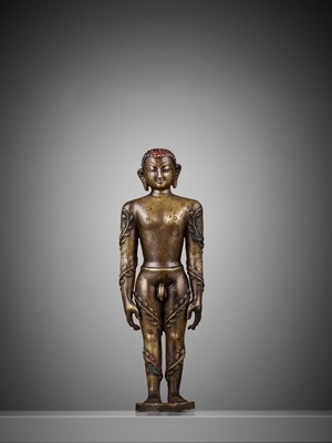 Lot 208 - A BRONZE FIGURE OF THE JAIN HERO BAHUBALI