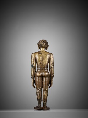 Lot 208 - A BRONZE FIGURE OF THE JAIN HERO BAHUBALI