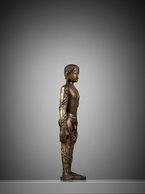 Lot 208 - A BRONZE FIGURE OF THE JAIN HERO BAHUBALI