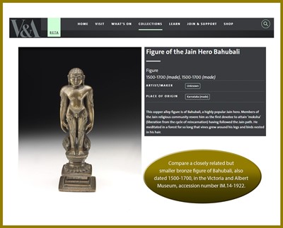 Lot 208 - A BRONZE FIGURE OF THE JAIN HERO BAHUBALI