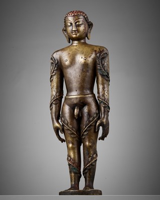 Lot 208 - A BRONZE FIGURE OF THE JAIN HERO BAHUBALI