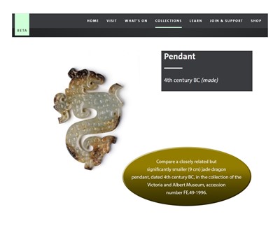 Lot 68 - AN ALTERED CELADON JADE ‘DRAGON AND PHOENIX’ SILHOUETTE PENDANT, WARRING STATES