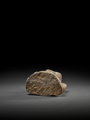 Lot 593 - AN IMPORTANT AND EARLY GRANITE FIGURE OF GANESHA, LATE CHOLA DYNASTY