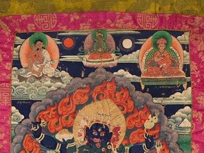 Lot 494 - A THANGKA DEPICTING VAJRAKILA, 18TH-19TH CENTURY