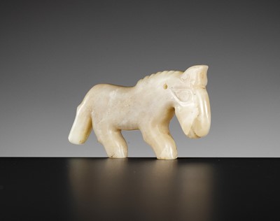 Lot 434 - A JADE ‘HORSE’ PENDANT, LATE SHANG TO WESTERN ZHOU DYNASTY