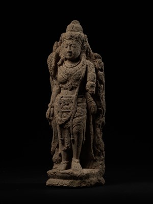 Lot 207 - A LARGE VOLCANIC STONE RELIEF OF TARA, EAST JAVA, 14TH-15TH CENTURY OR EARLIER