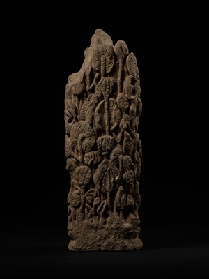 Lot 207 - A LARGE VOLCANIC STONE RELIEF OF TARA, EAST JAVA, 14TH-15TH CENTURY OR EARLIER