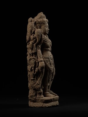Lot 207 - A LARGE VOLCANIC STONE RELIEF OF TARA, EAST JAVA, 14TH-15TH CENTURY OR EARLIER