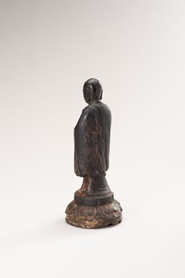 Lot 34 - A BRONZE FIGURE OF A LUOHAN