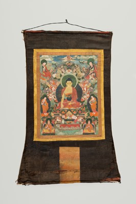 Lot 1014 - A THANGKA OF BUDDHA SHAKYAMUNI