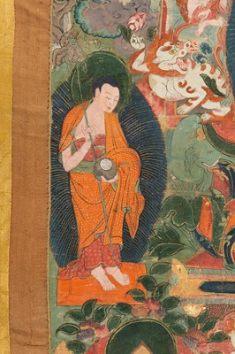 Lot 1014 - A THANGKA OF BUDDHA SHAKYAMUNI
