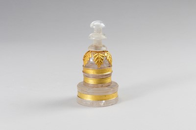 Lot 1386 - A ROCK CRYSTAL STUPA WITH GOLD APPLICATIONS