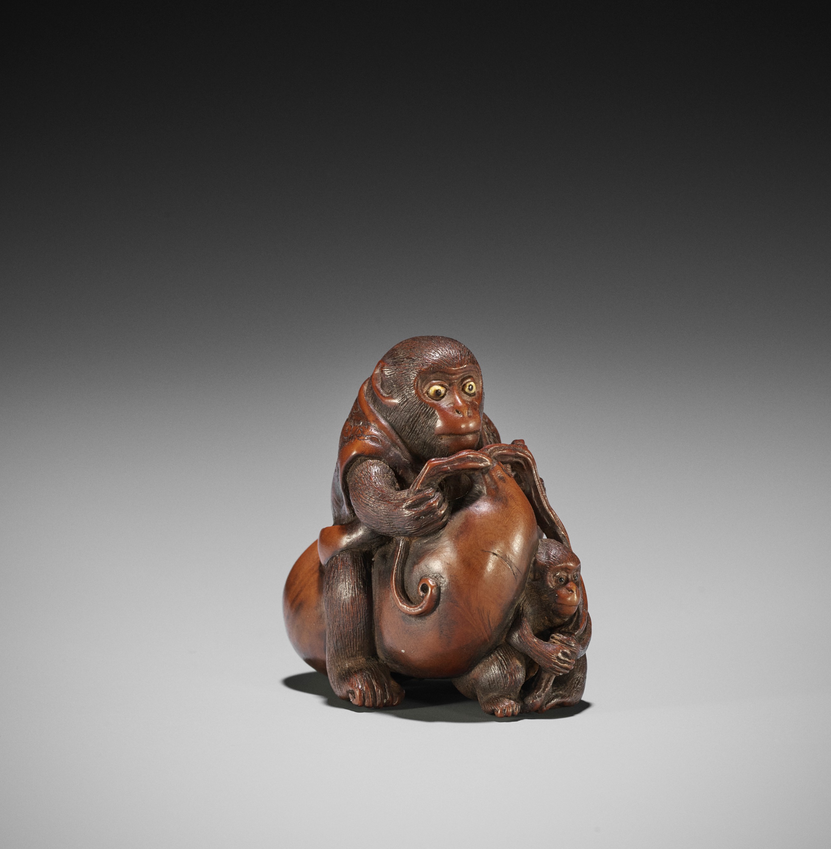 ◾️nene◾️クラッシュゲート Knot Antiques モカ MOKA Lot 204 - MASACHIKA: A FINE WOOD NETSUKE OF MONKEY