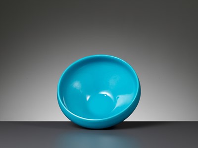 Lot 79 - A TURQUOISE GLASS ALMS BOWL, QING DYNASTY